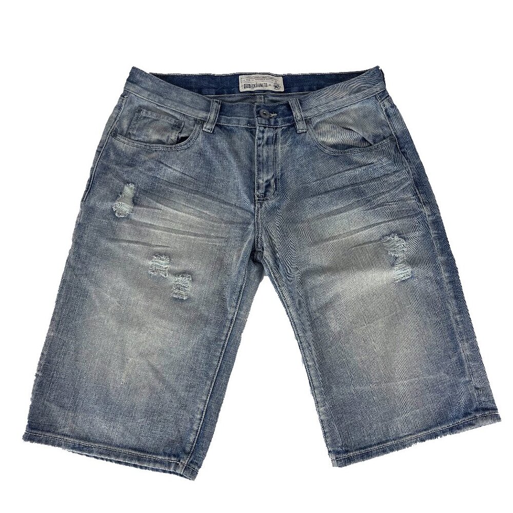 Ecko Unltd Shorts Denim Jean Distressed Shorts Y2K Baggy Skater Hip Hop Mens 32